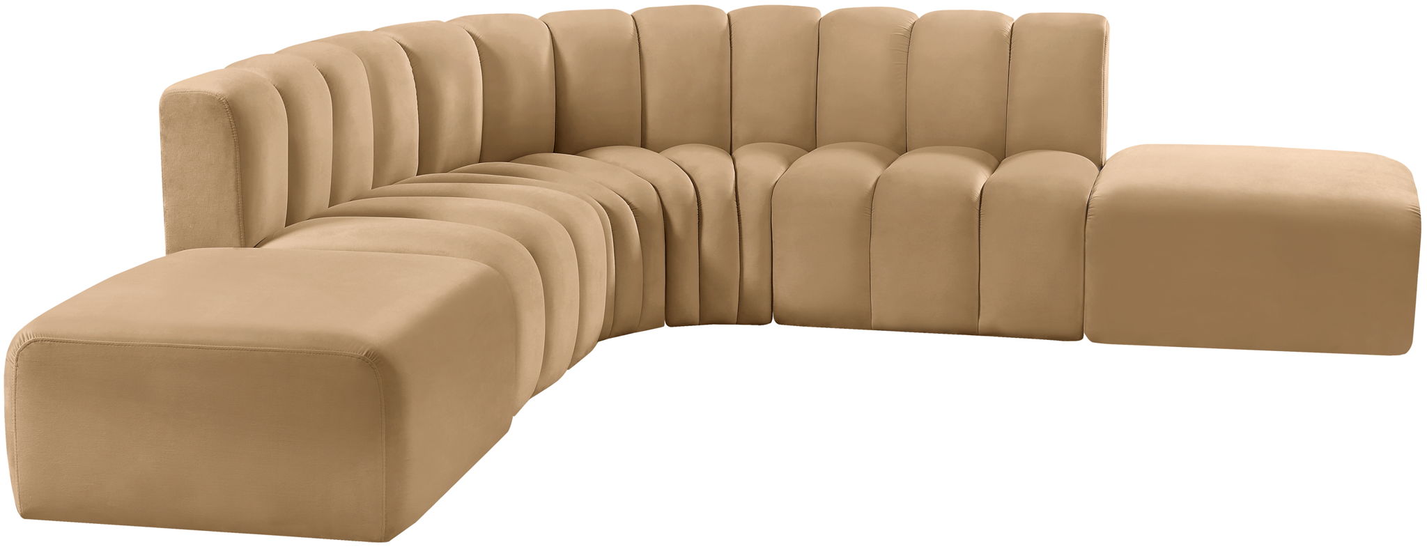 Arc - Velvet 6 Piece Corner Modular Sofa