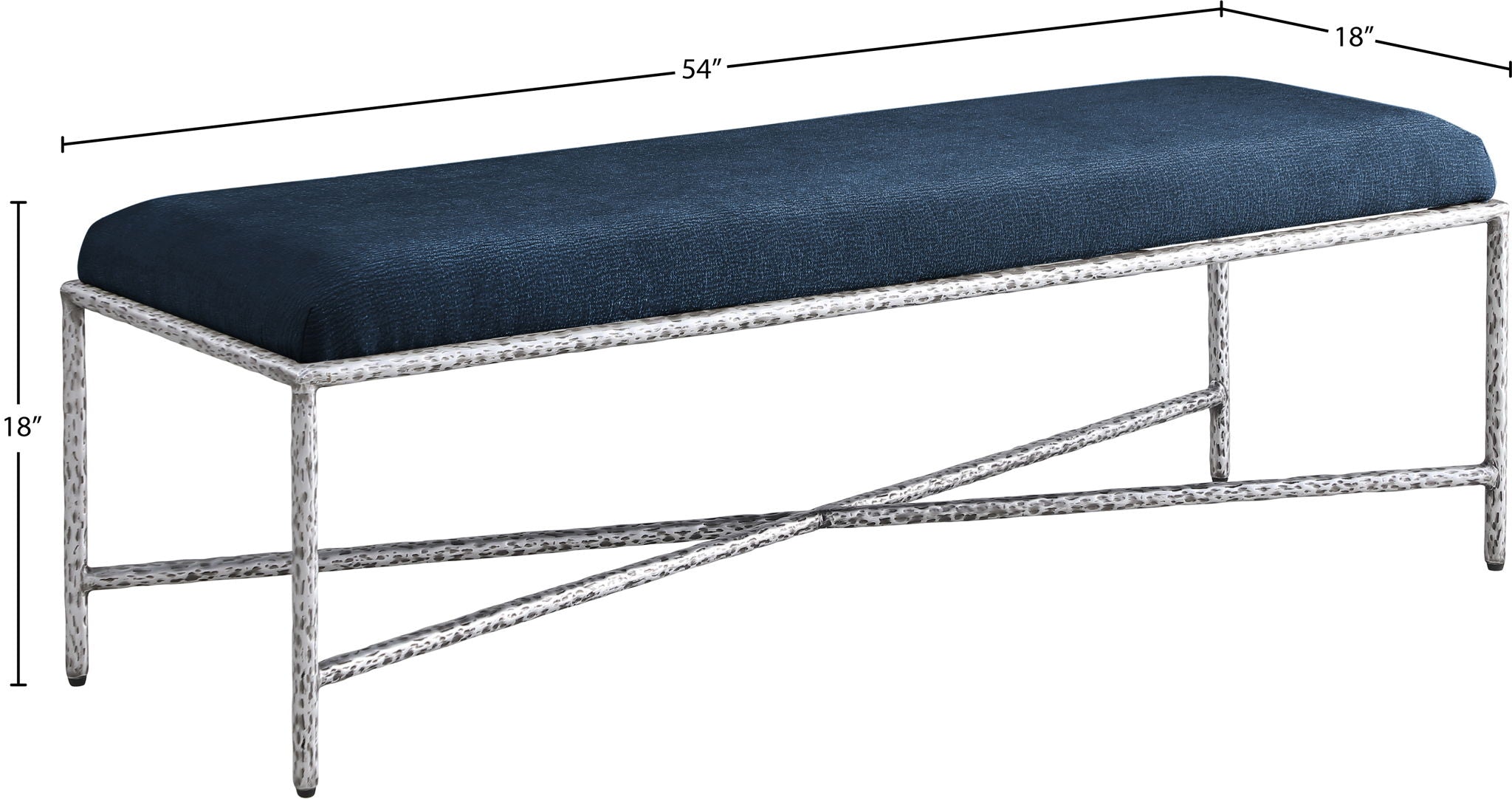 Valley - Bench With Silver Frame