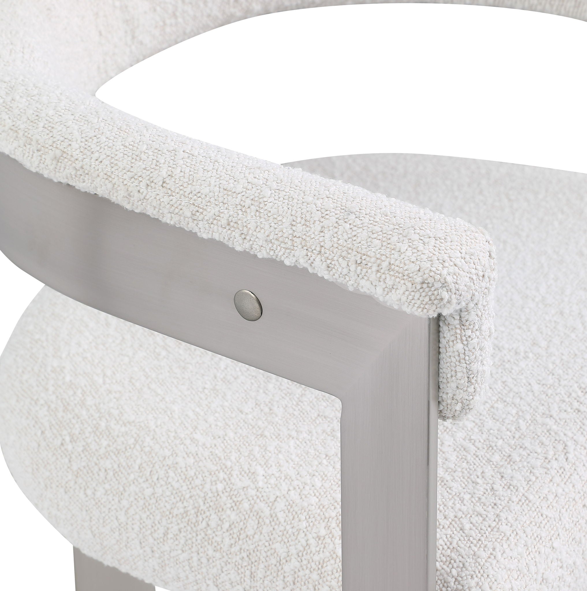 Romeo - Boucle Dining Chair With Silver Base (Set of 2)