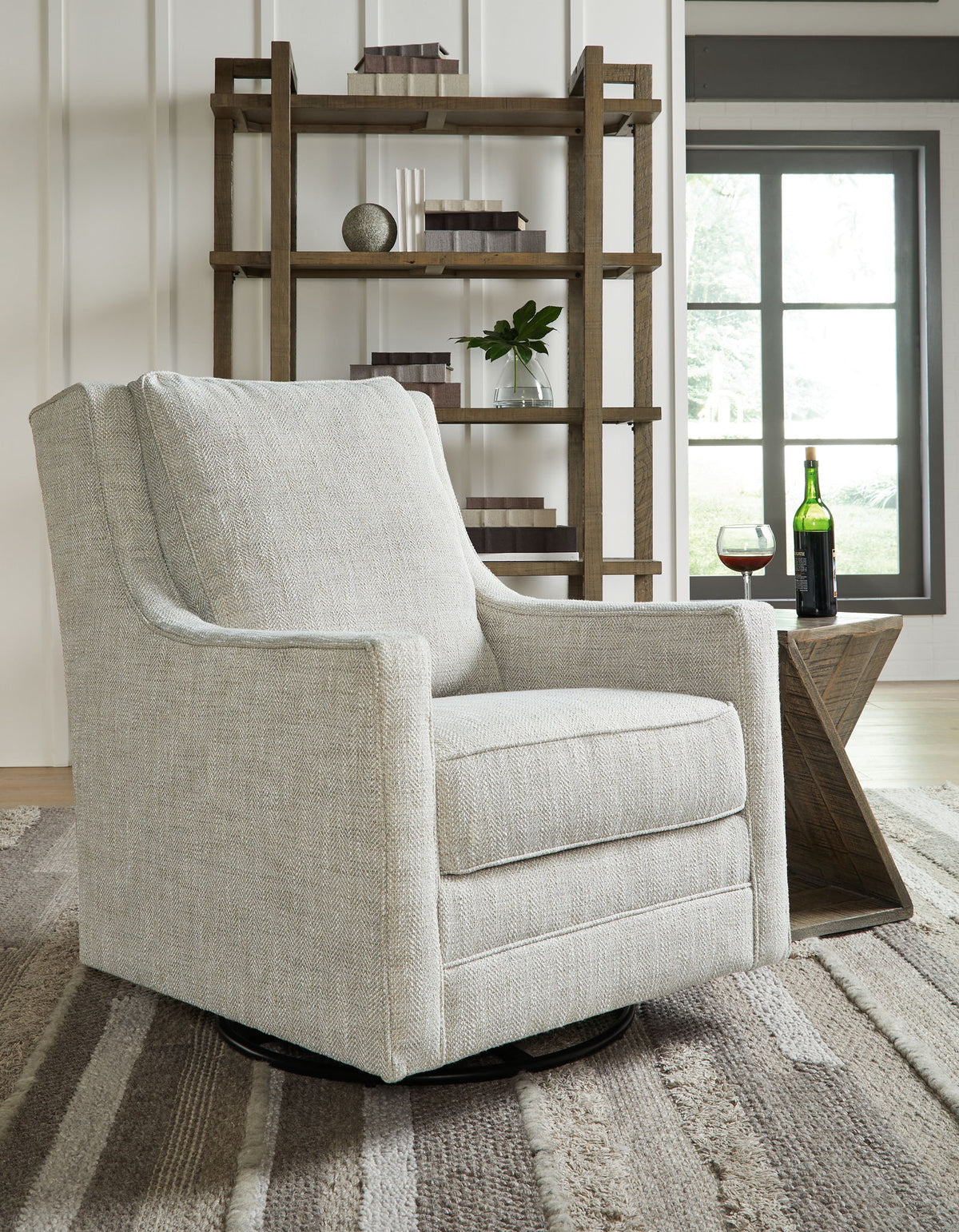 Kambria - Swivel Glider Accent Chair - Fog