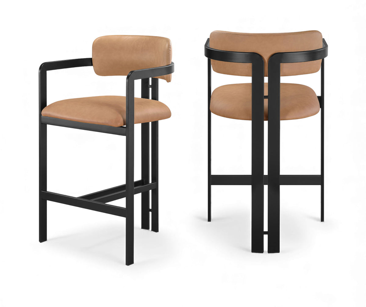 Aurum - Vegan Leather Upholstered Counter Stool With Graphite Black Base