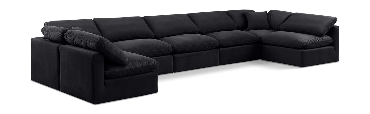 Indulge - Velvet 7 Piece Modular U-Shaped Sectional
