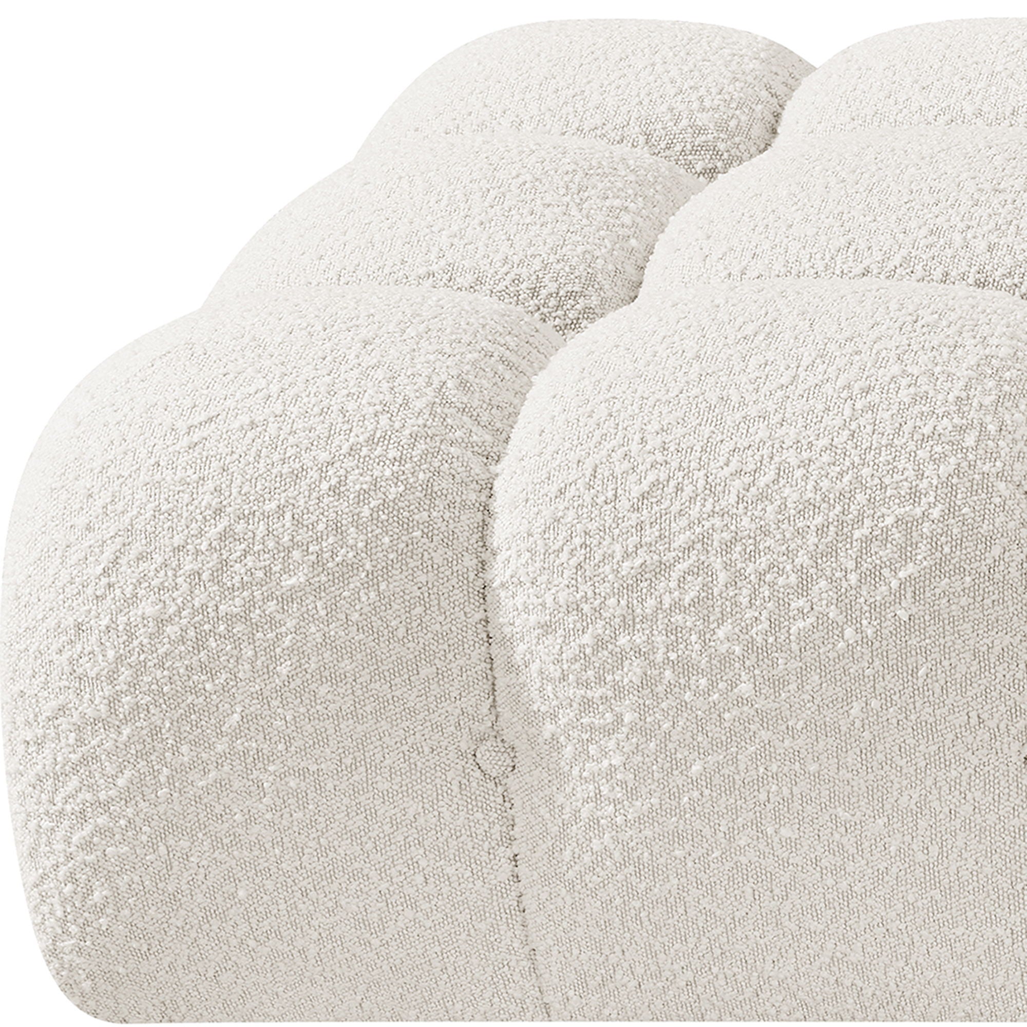Ames - 3 Piece Boucle Upholstered Modular Sofa With 2 Backless Seats