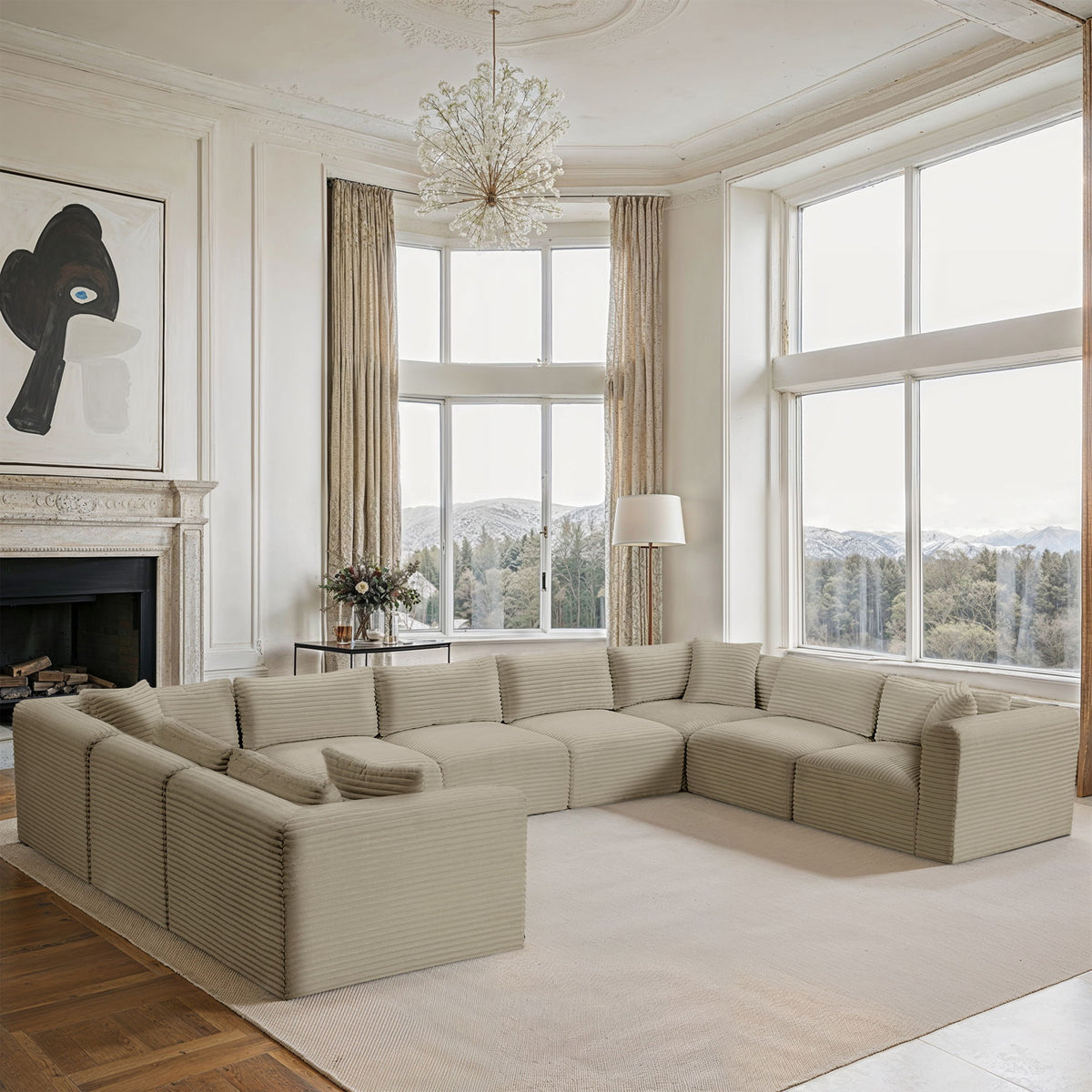 Shaggy - 9 Piece Modular U-Shaped Sectional