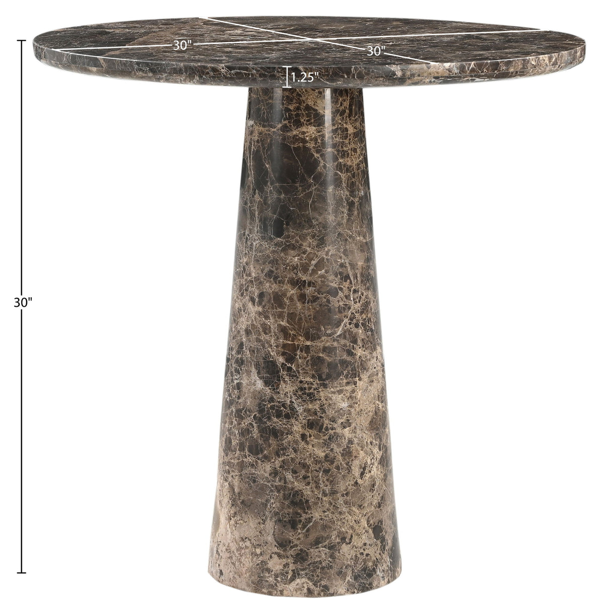 Fontelina - 30" Genuine Marble Bistro Dining Table