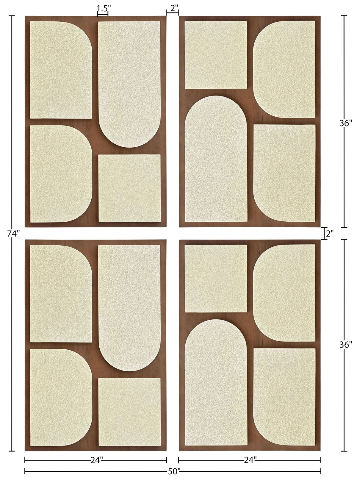Icon - Mango Wood 4 Piece Wall Art
