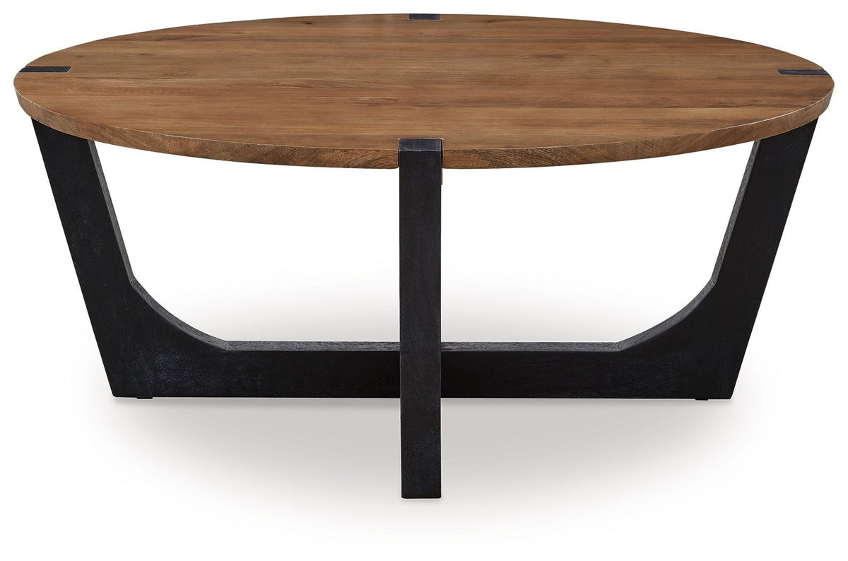 Hanneforth - Round Cocktail Table - Brown