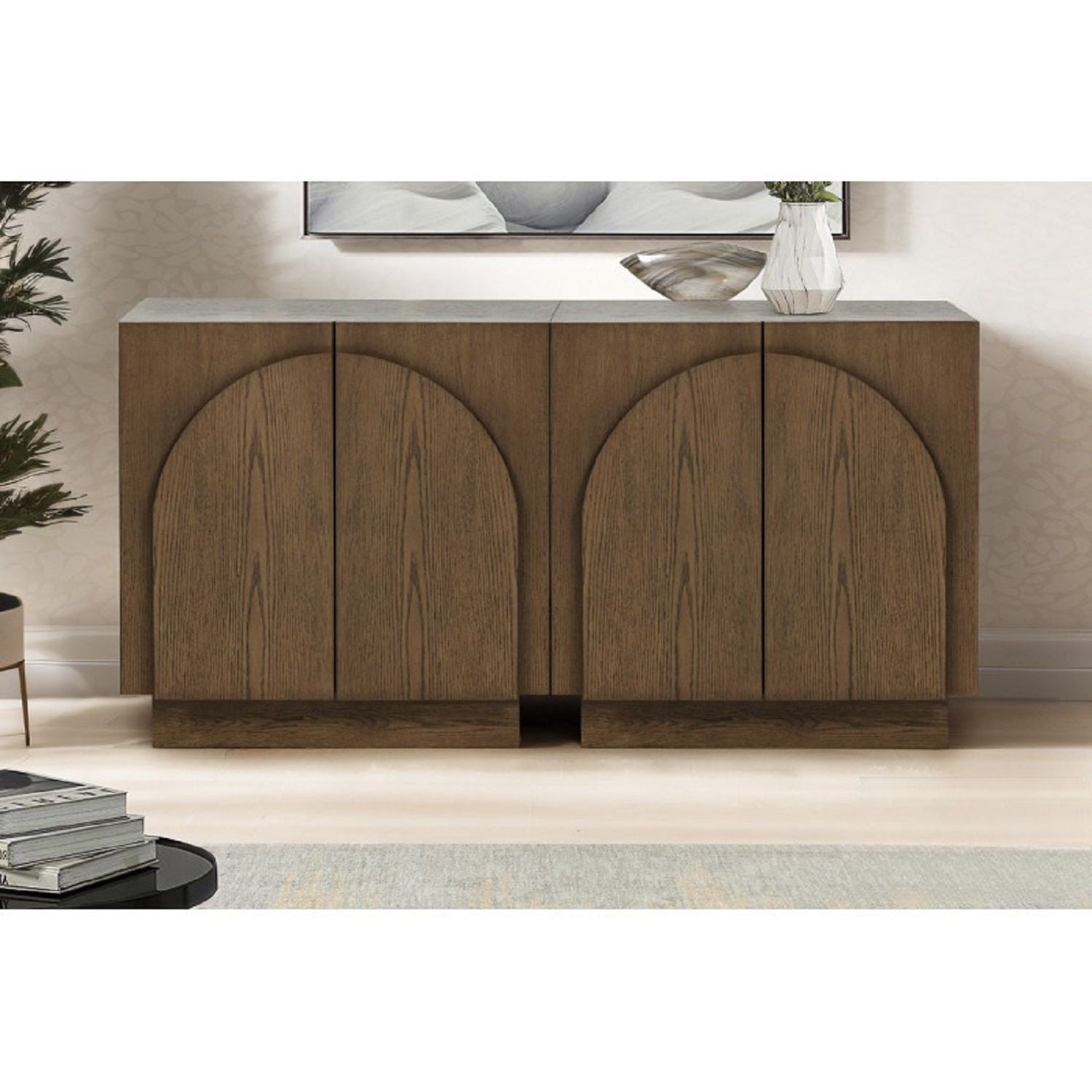 Modern Sideboard Buffet With Arched Cabinet Doors
