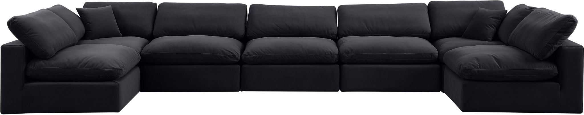 Comfy - 7 Piece Velvet Modular Armless Sectional