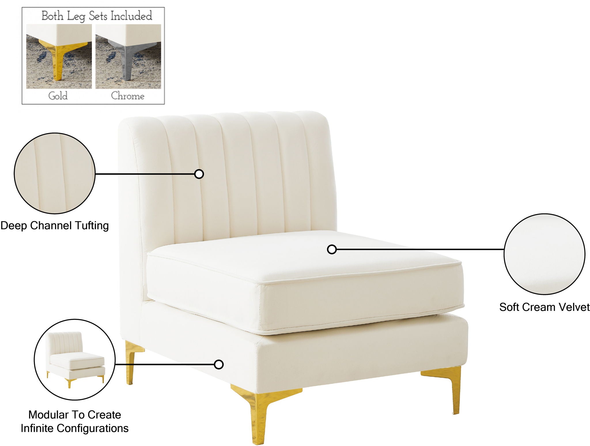Alina - Armless Chair