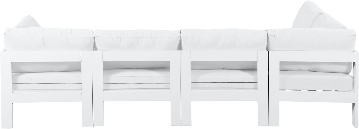 Nizuc - Outdoor Patio 5 Piece Modular Sectional With White Frame