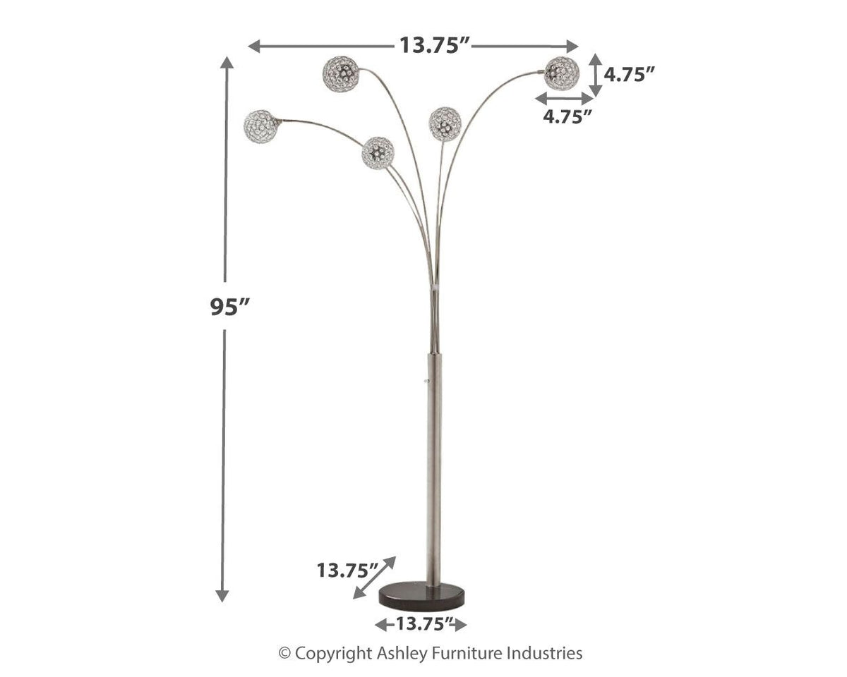 Winter - Metal Arc Lamp - Silver Finish