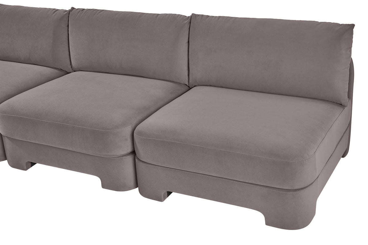 Hammond - Velvet Performance Fabric Upholstered 7 Piece Armless Sectional