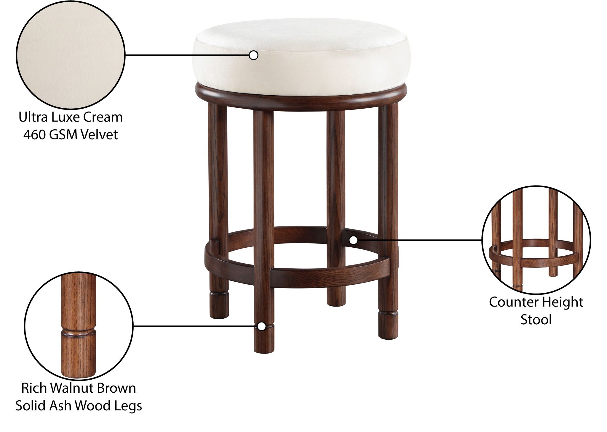 Monette - Counter Stool With Brown Base