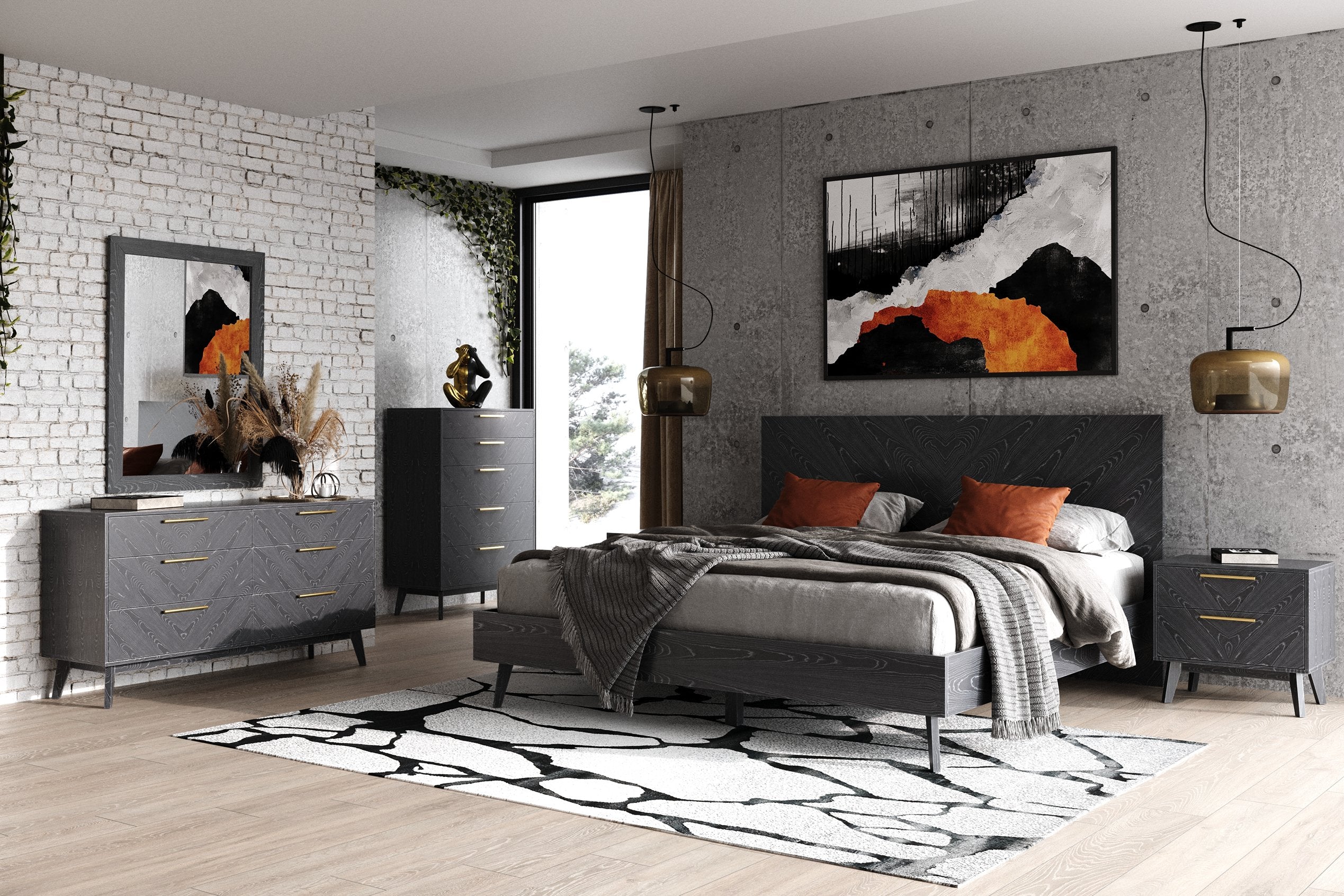 Modrest Diana - Modern Grey Ash Mirror