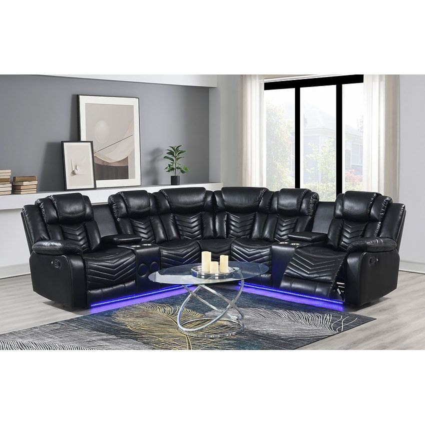 Lucky Charm Onyx Reclining Sectional