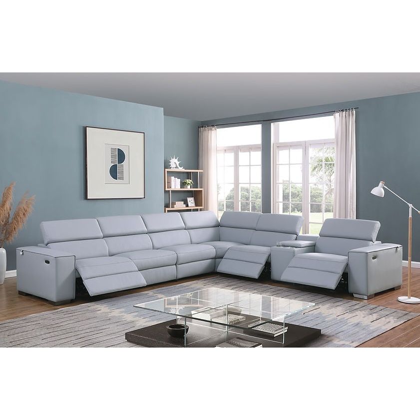 Picasso Azure Power Reclining Sectional
