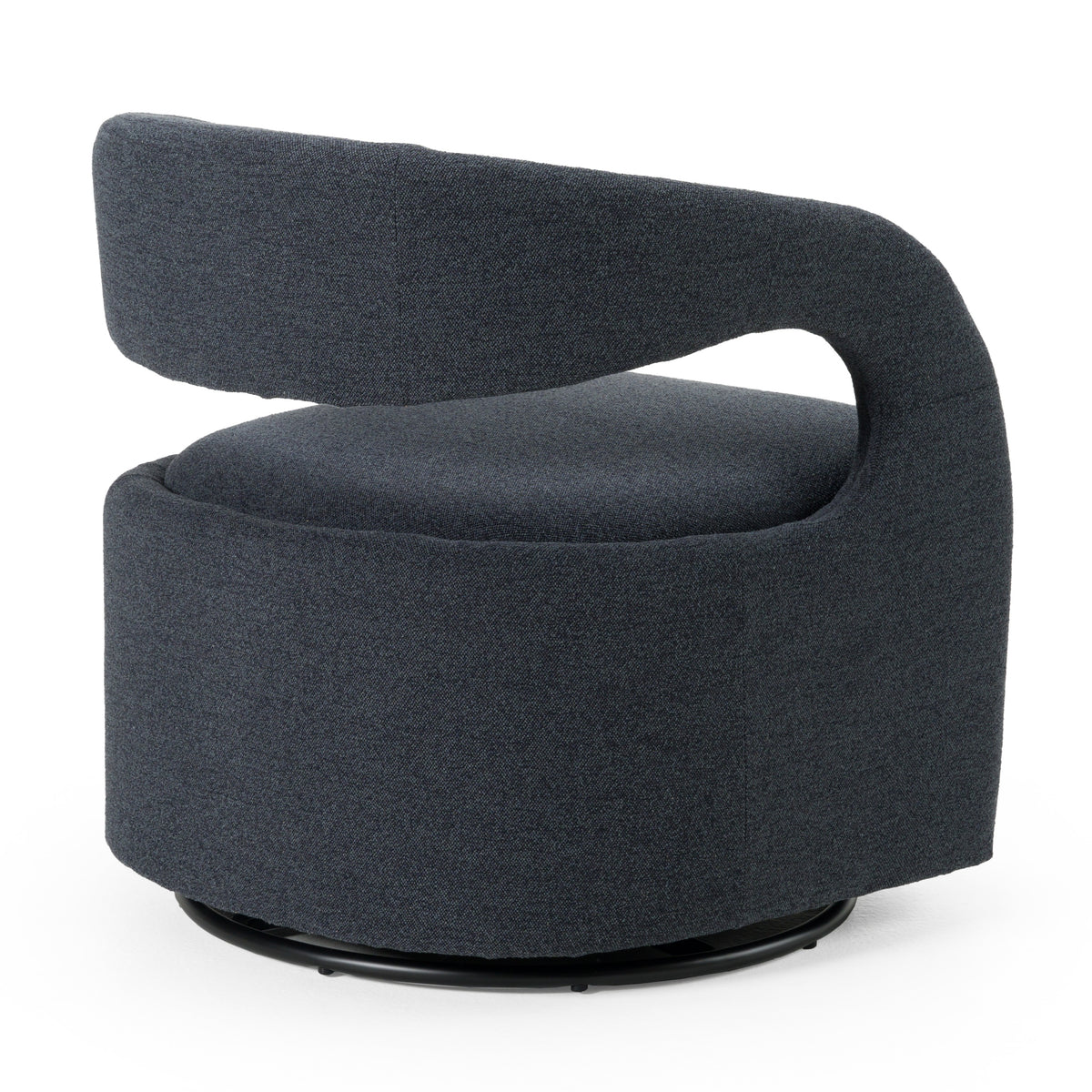 Dowsett - Modern Charcoal Fabric Swivel Accent Chair