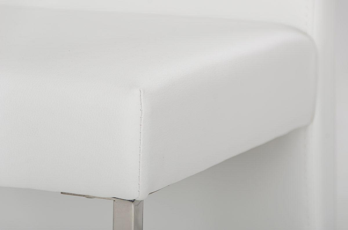 Misha - Modern White Leatherette Dining Chair