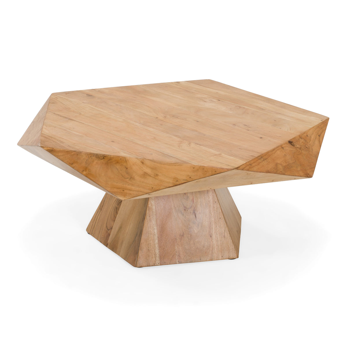 Duffy - Modern Acacia Pentagon Coffee Table - original 1