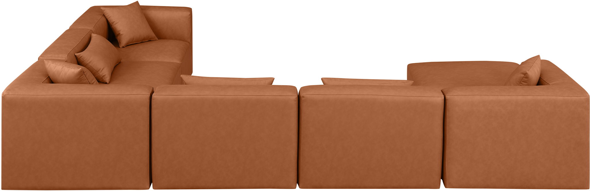Cube - 7 Piece Modular Sectional - Cognac
