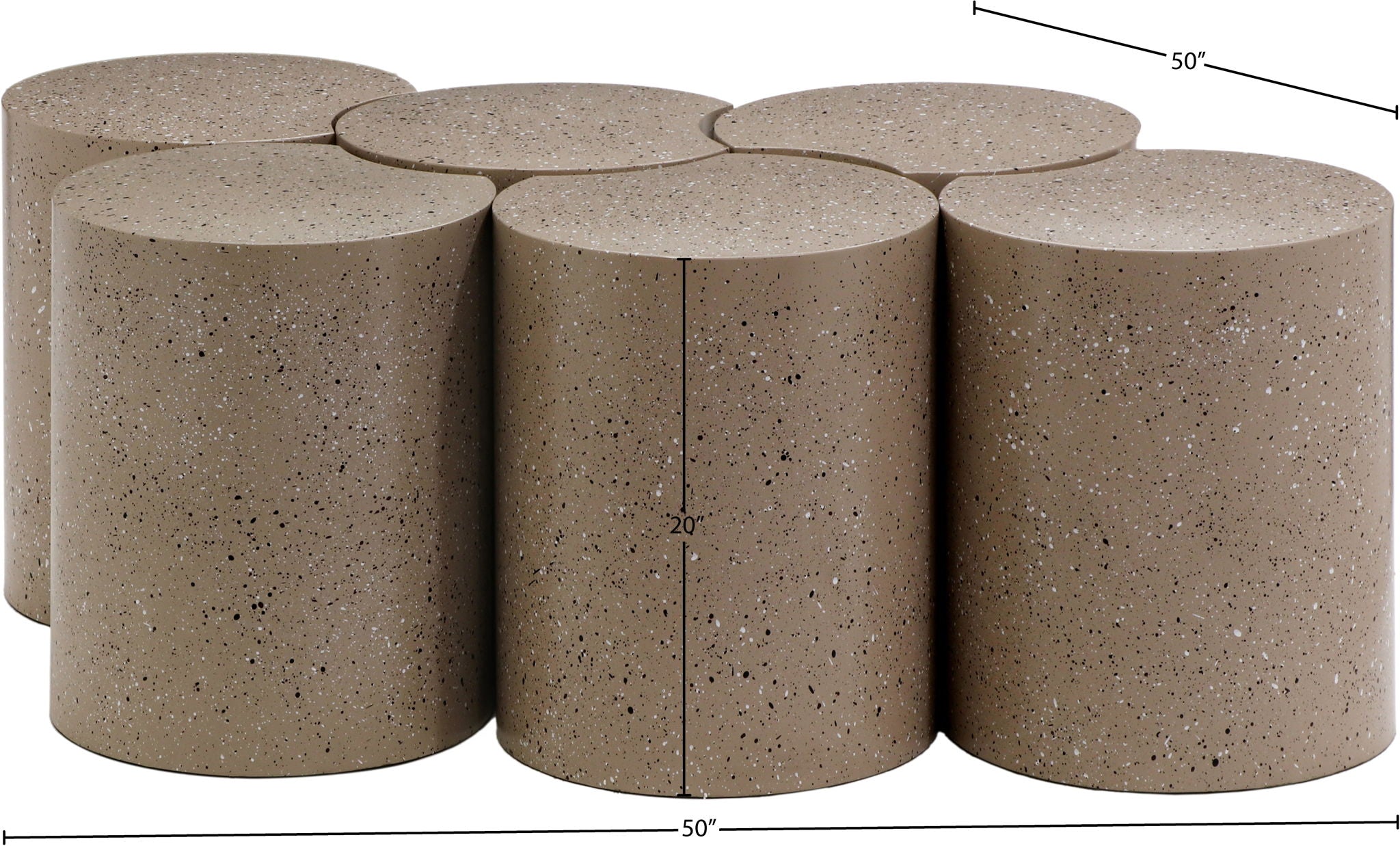 Dimple - 6 Piece Modular Coffee Table - Terazzo Finish