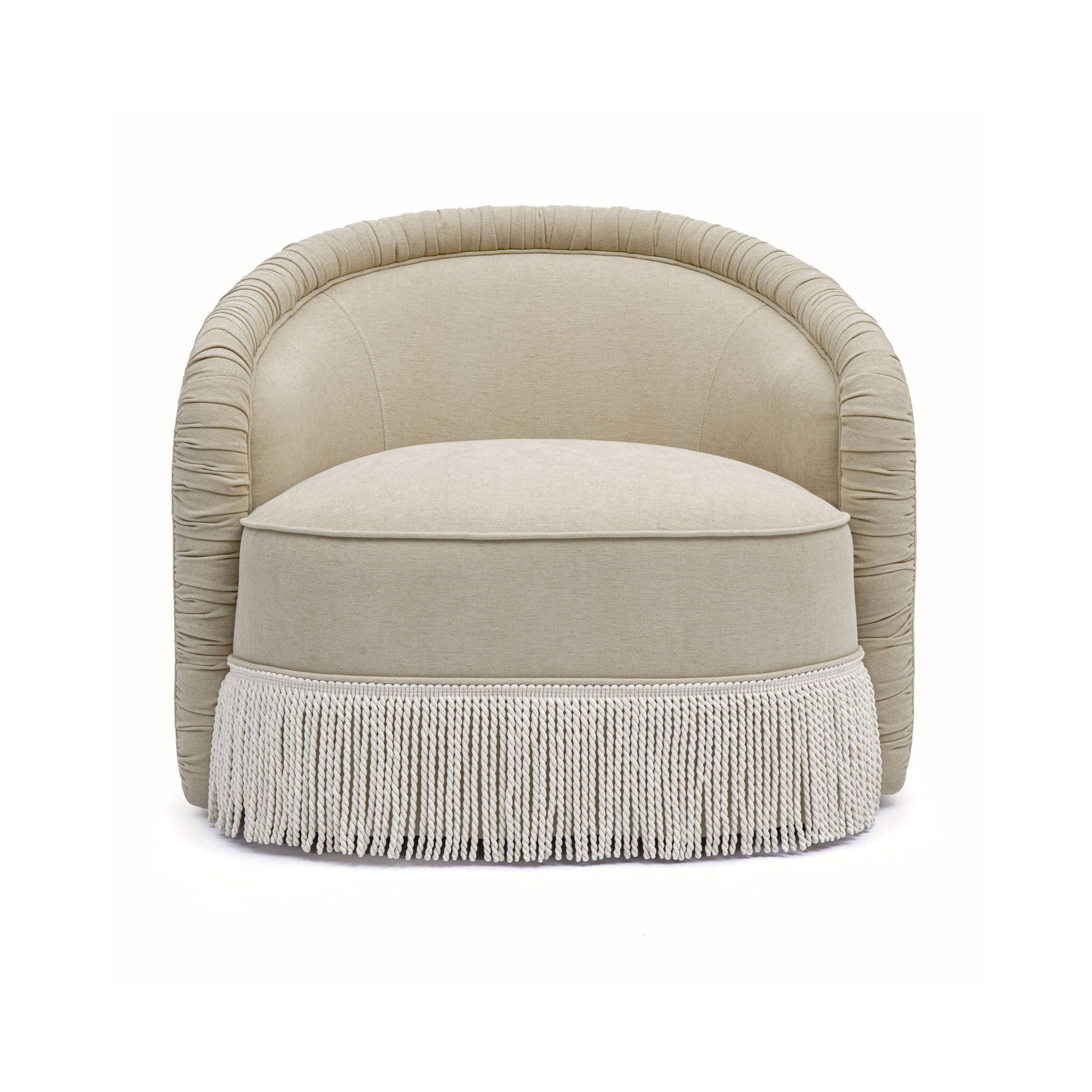 Pamela - Chenille Tassel Lounge Chair - Tan