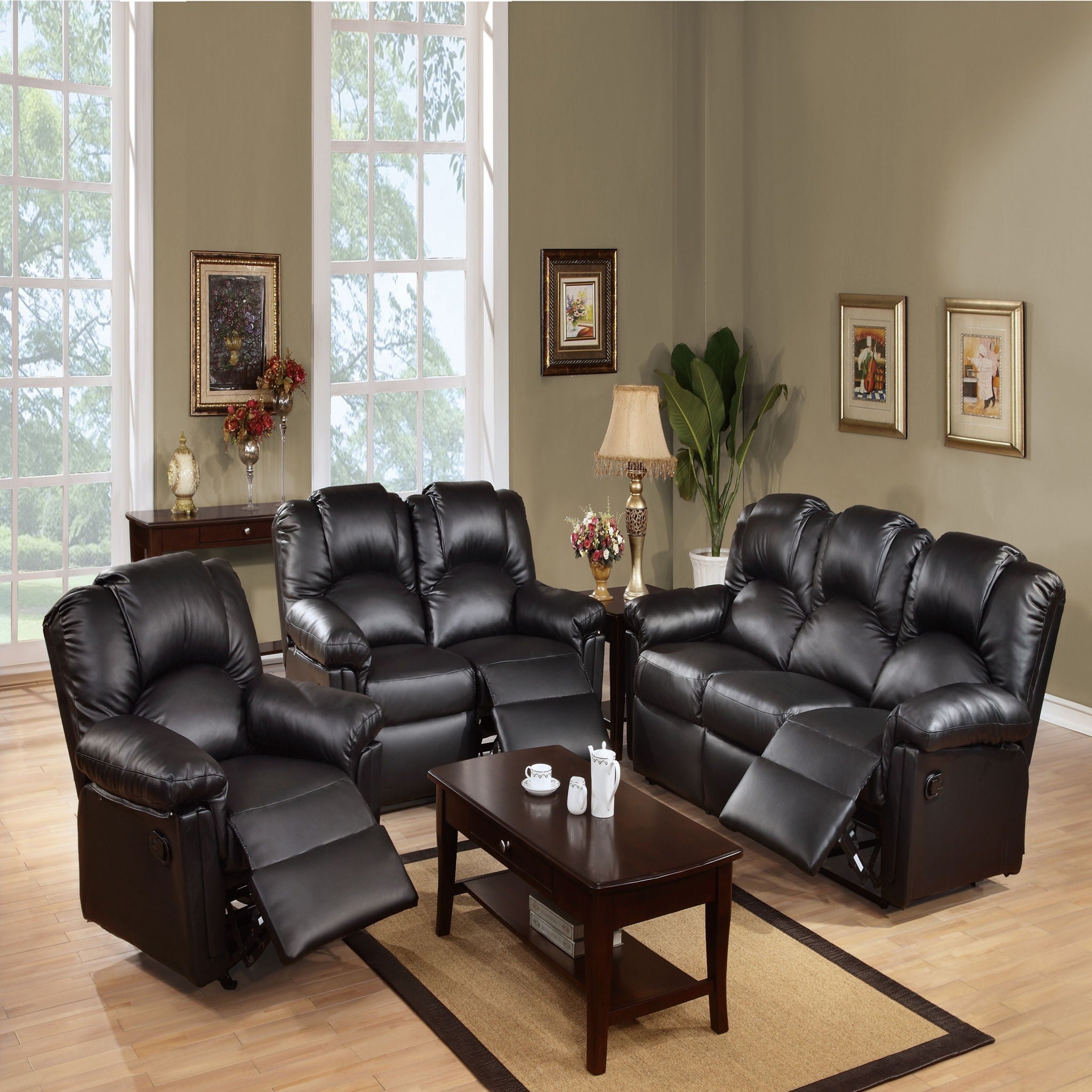 Modern Living Room Set, Cushion Backrest And Pillow Armrest