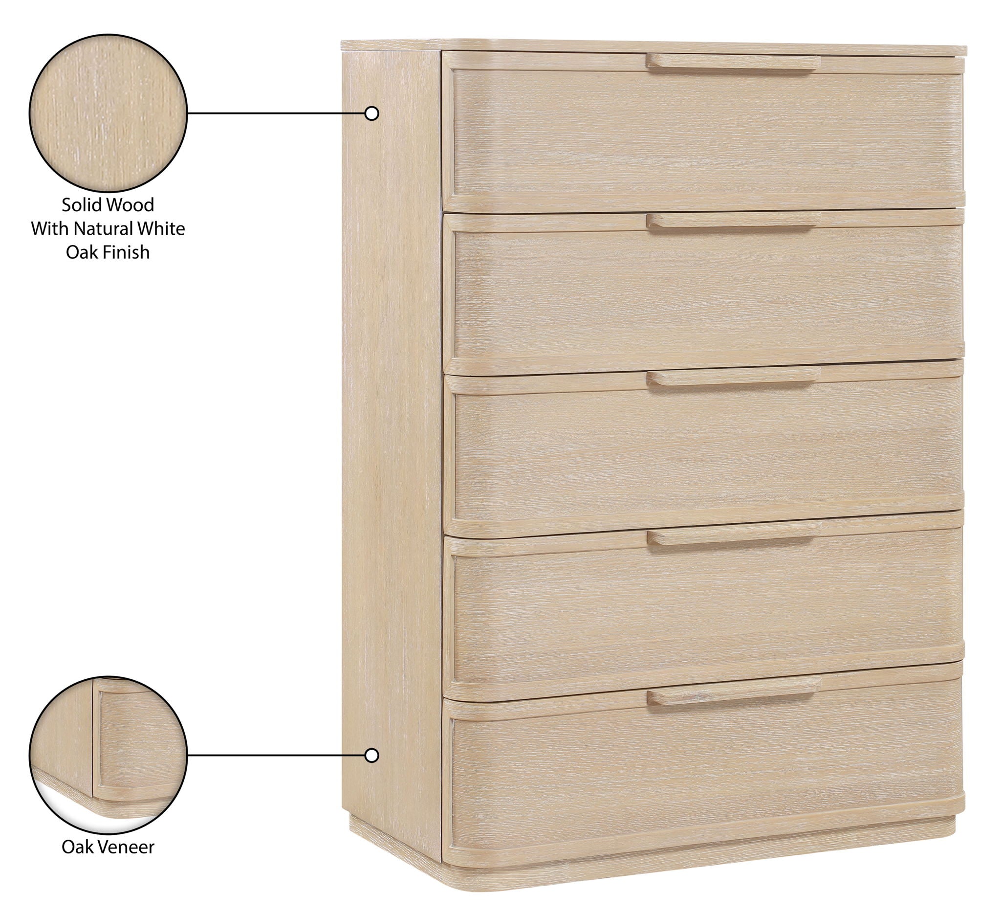 Tiberio - Oak Veneer And Solid Wood Chest