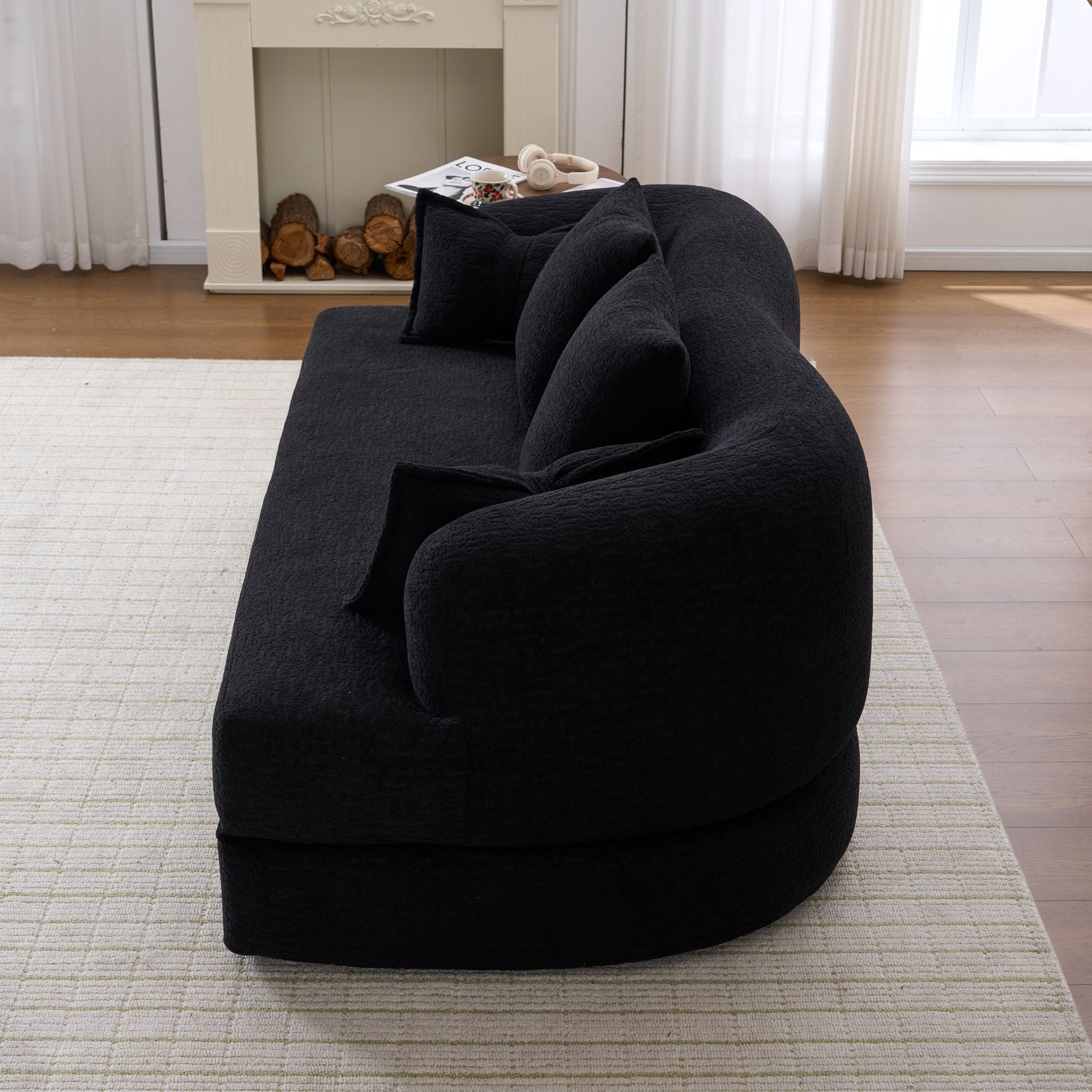 Foldable Sofa Bed, Boneless Couch Convertible Sleeper With 4 Pillows