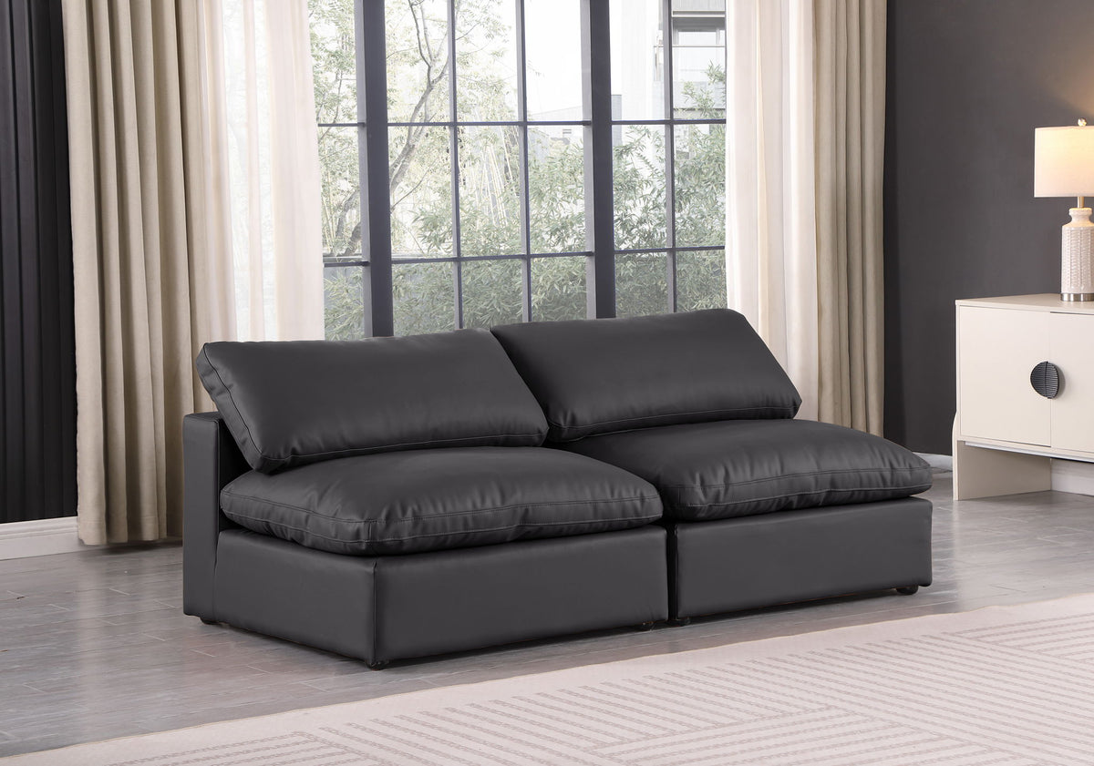 Comfy - Faux Leather Modular Armless Sofa 2 Seats