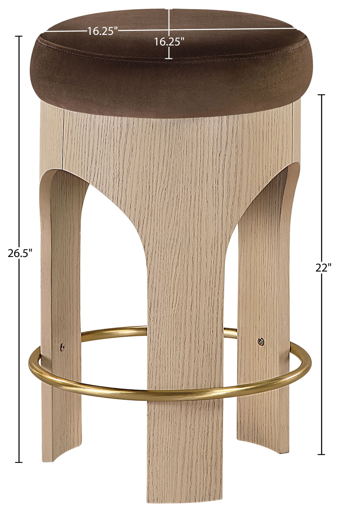 Bocceli - Counter Stool - Natural Base