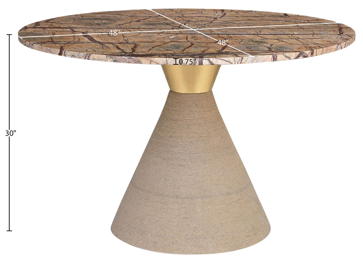 Baleen - Genuine Marble And Jute Dining Table