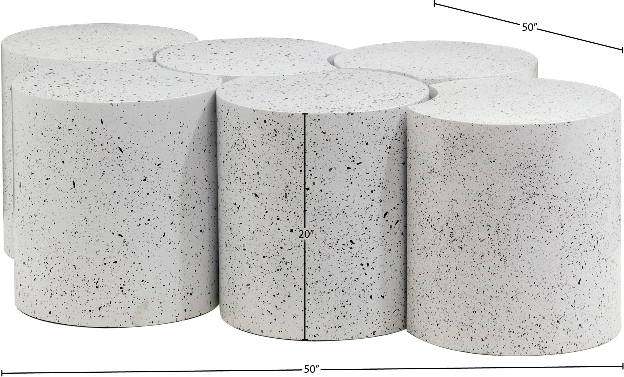 Dimple - 6 Piece Modular Coffee Table - Terazzo Finish