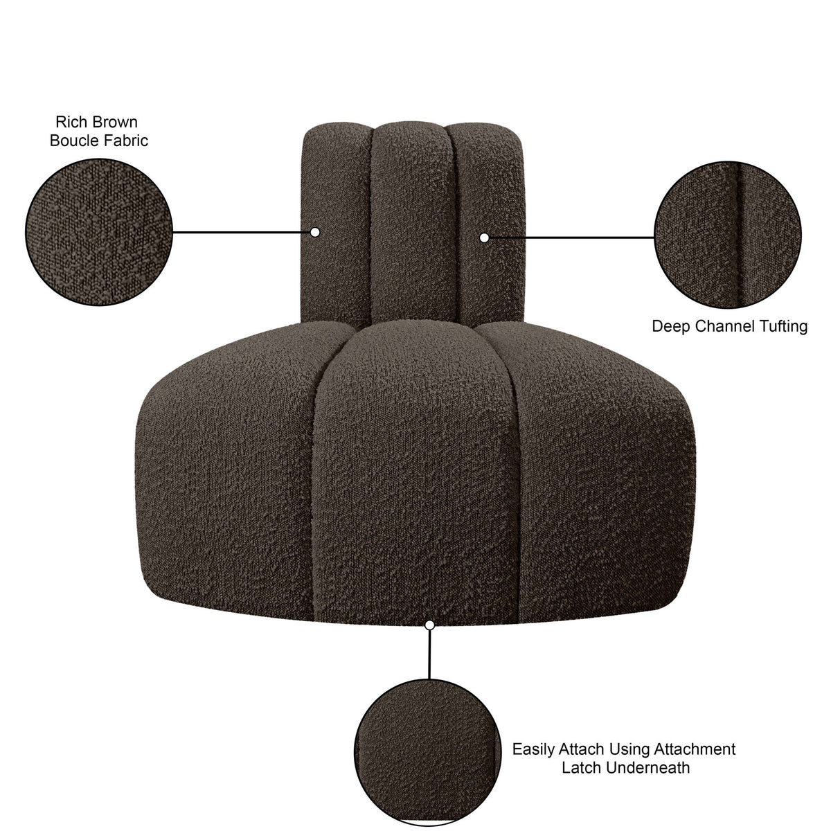 Arc - Boucle Fabric Reverse Corner