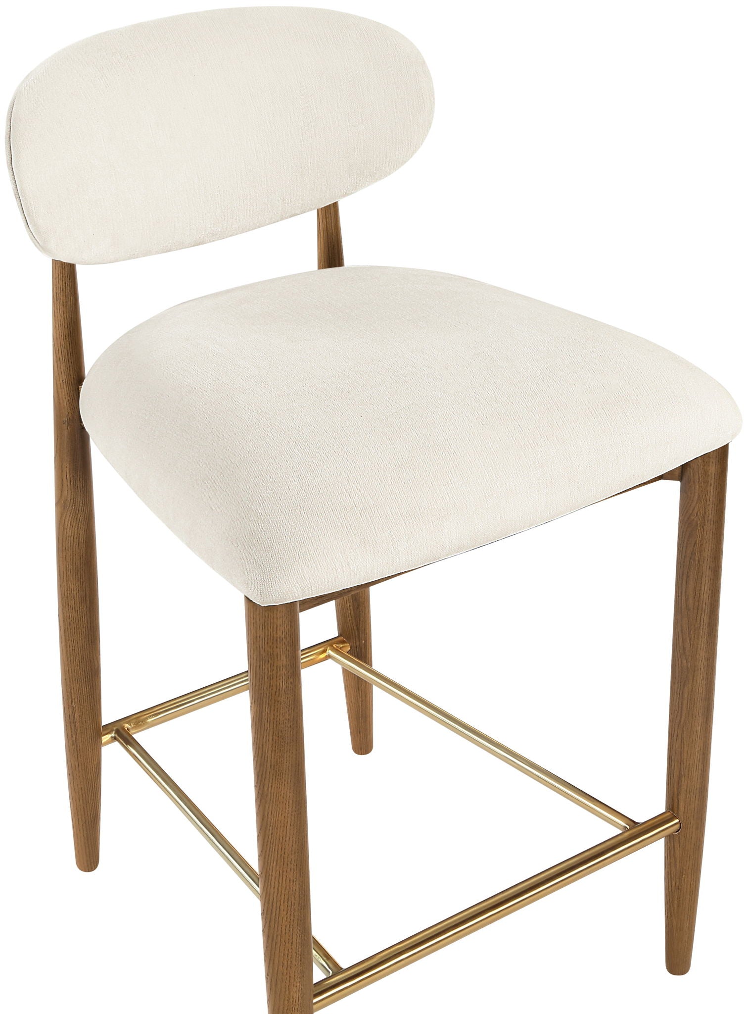 Riccio - Fabric Stool - Walnut Frame