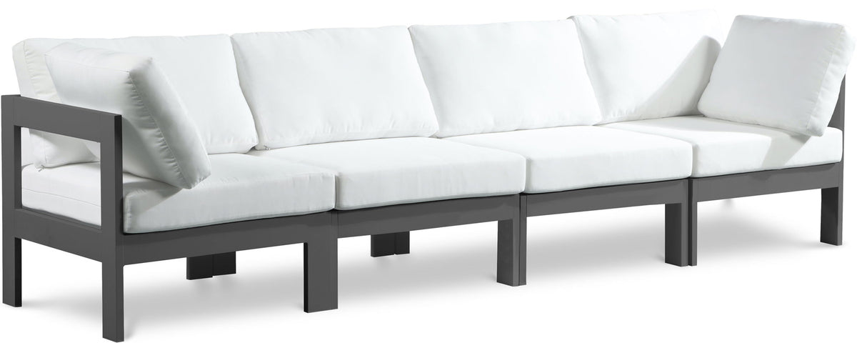 Nizuc - Outdoor Patio 4 Seat Modular Sofa With Gray Frame