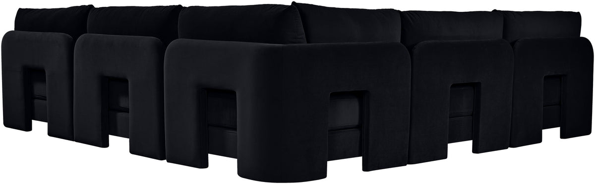 Hammond - Velvet Performance Fabric Upholstered 5 Piece Armless Sectional