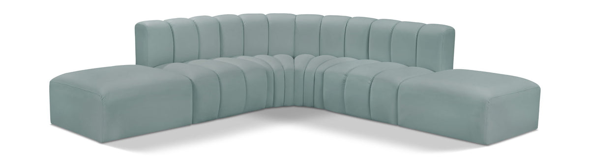 Arc - Faux Leather 6 Piece Corner Modular Sofa