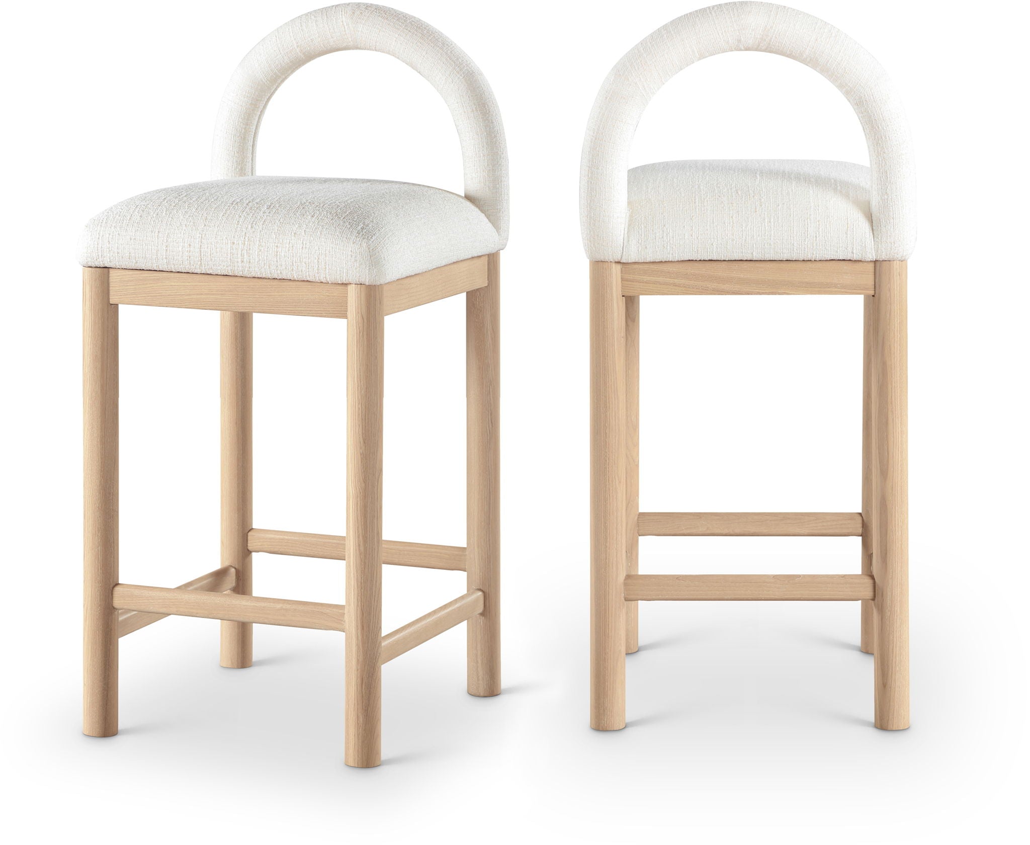 Conrad - Linen Counter Stool With Natural Legs