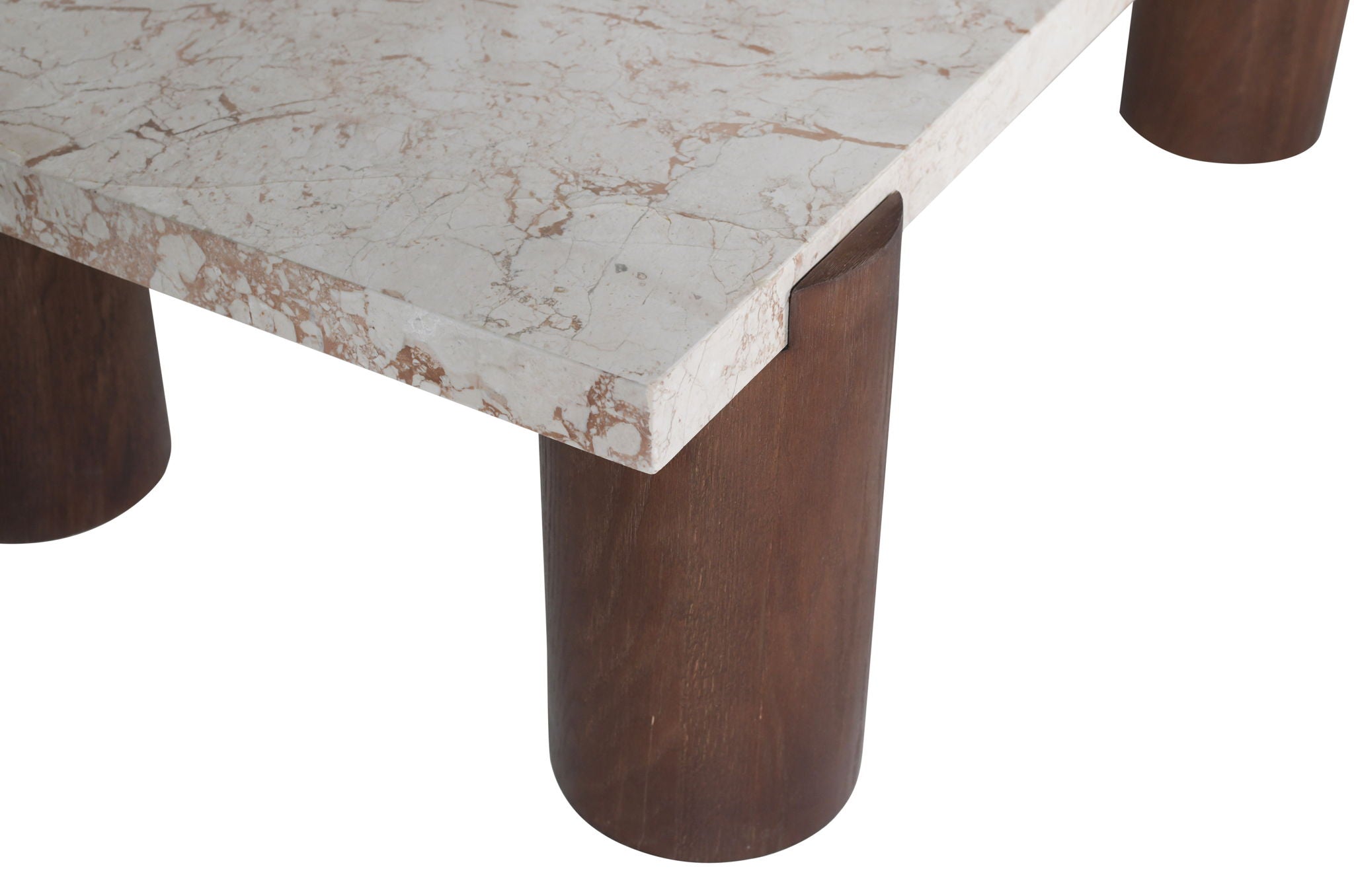 Campania - Marble And Oak Wood Coffee Table - Cream