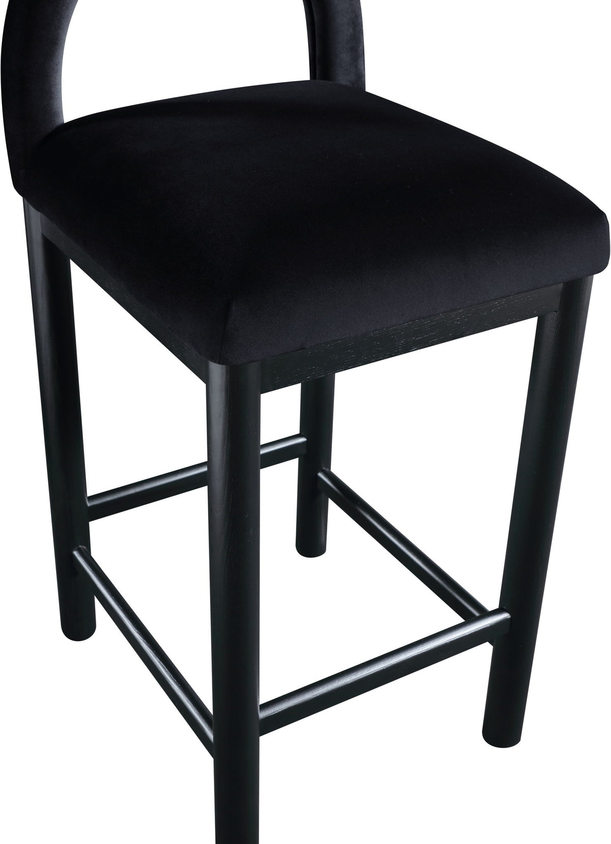 Conrad - Velvet Counter Stool With Black Legs