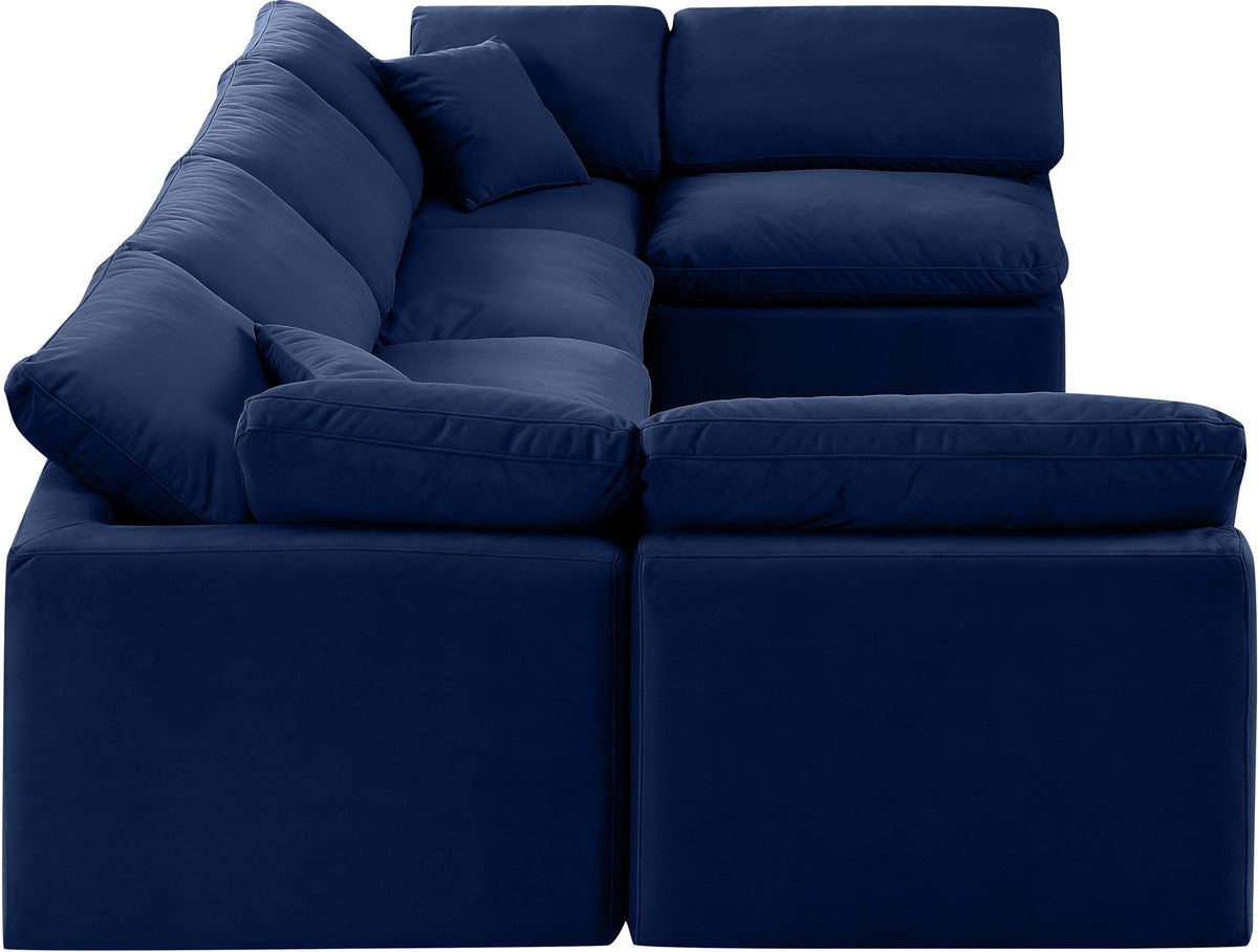 Indulge - Velvet 6 Piece Modular U-Shaped Sectional