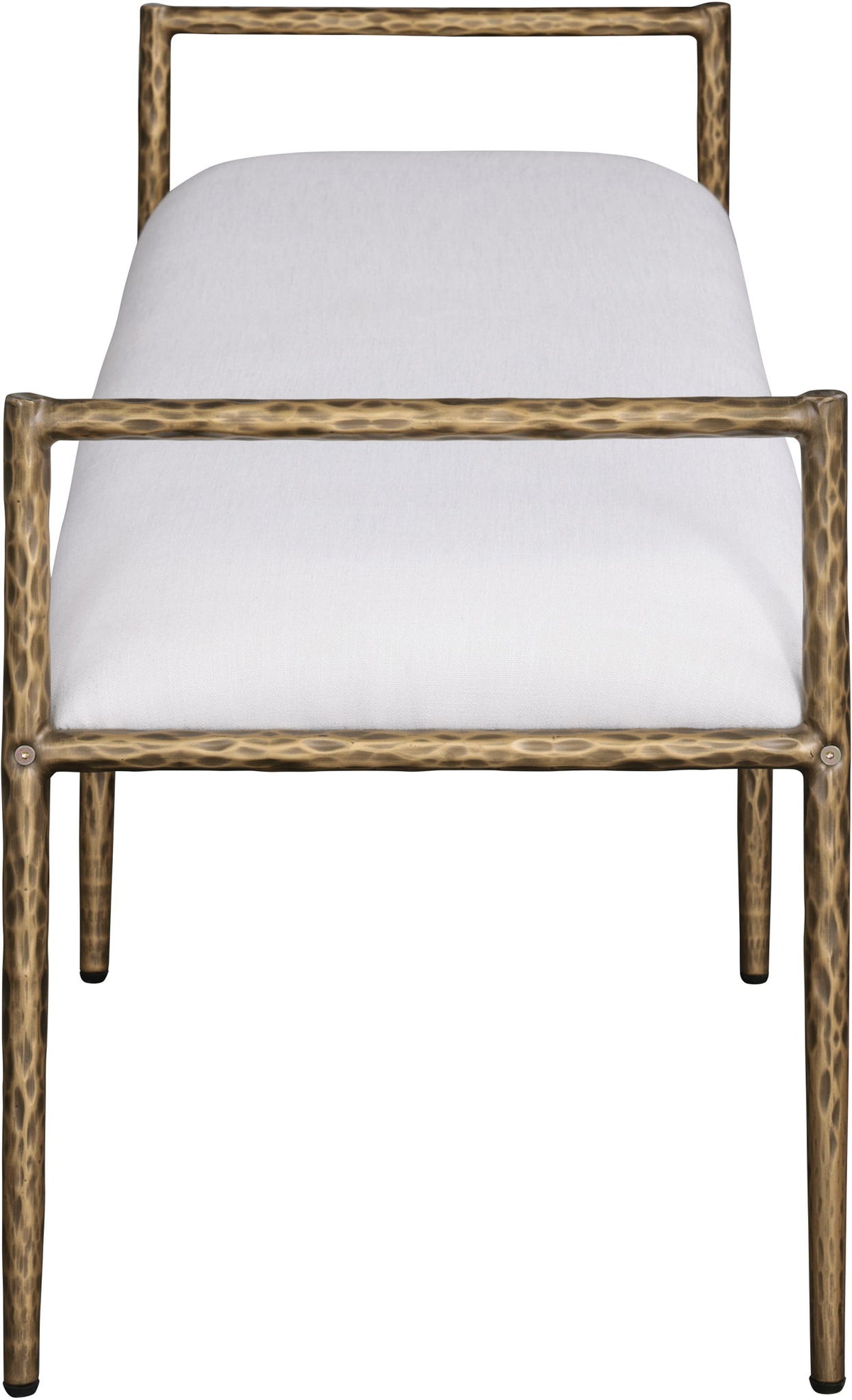 Axis - Linen Textured Cream Fabric Upholstered Bench