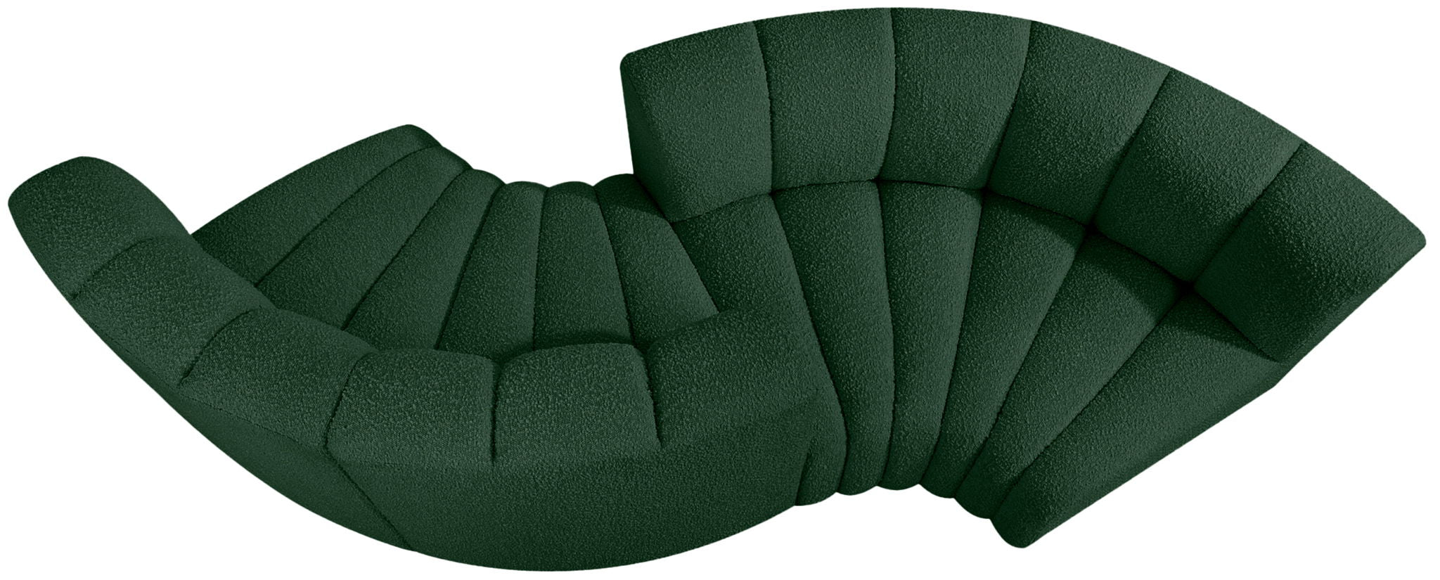 Arc - Boucle Fabric 4 Piece Curved Modular Sofa