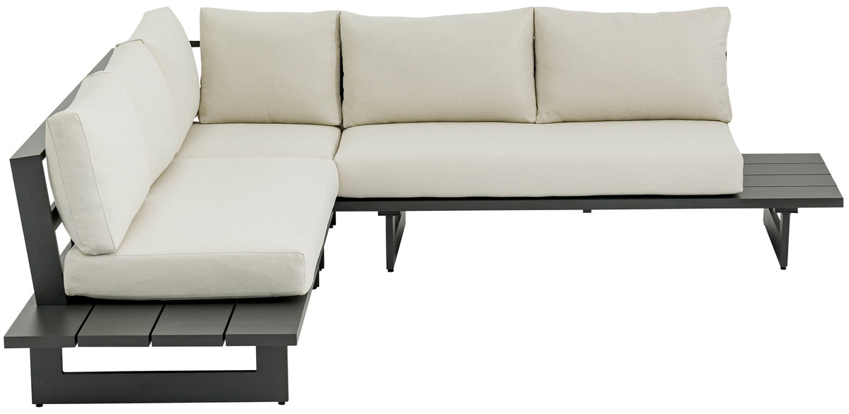 Maldives - Water Resistant Outdoor Patio Sectional With Gray Frame - Cream