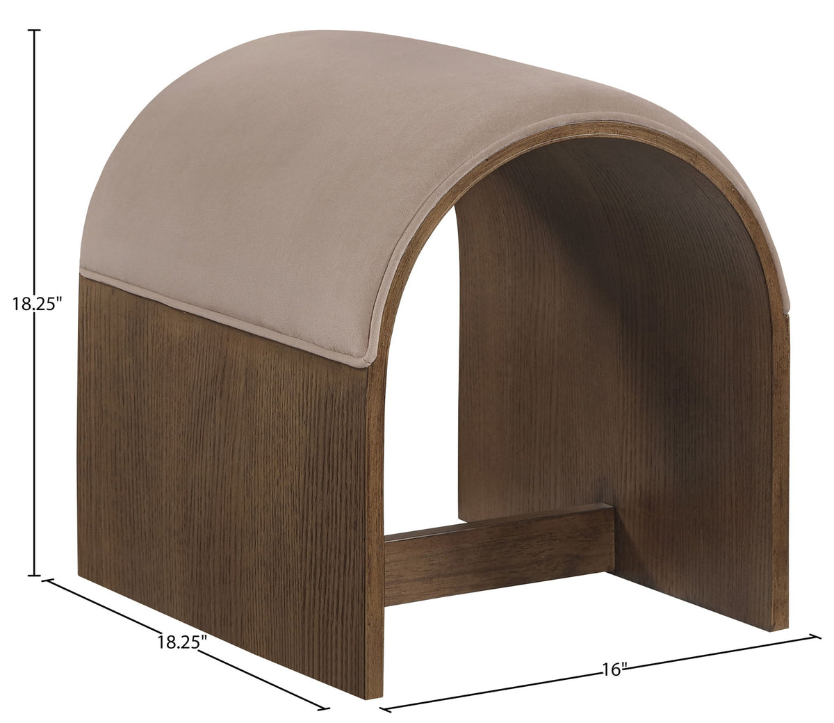 Sable - Velvet Performance Fabric Upholstered Bench