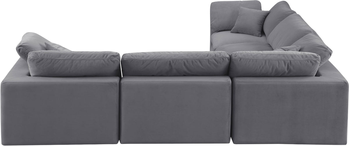 Comfy - 5 Piece Velvet Modular Corner Sectional