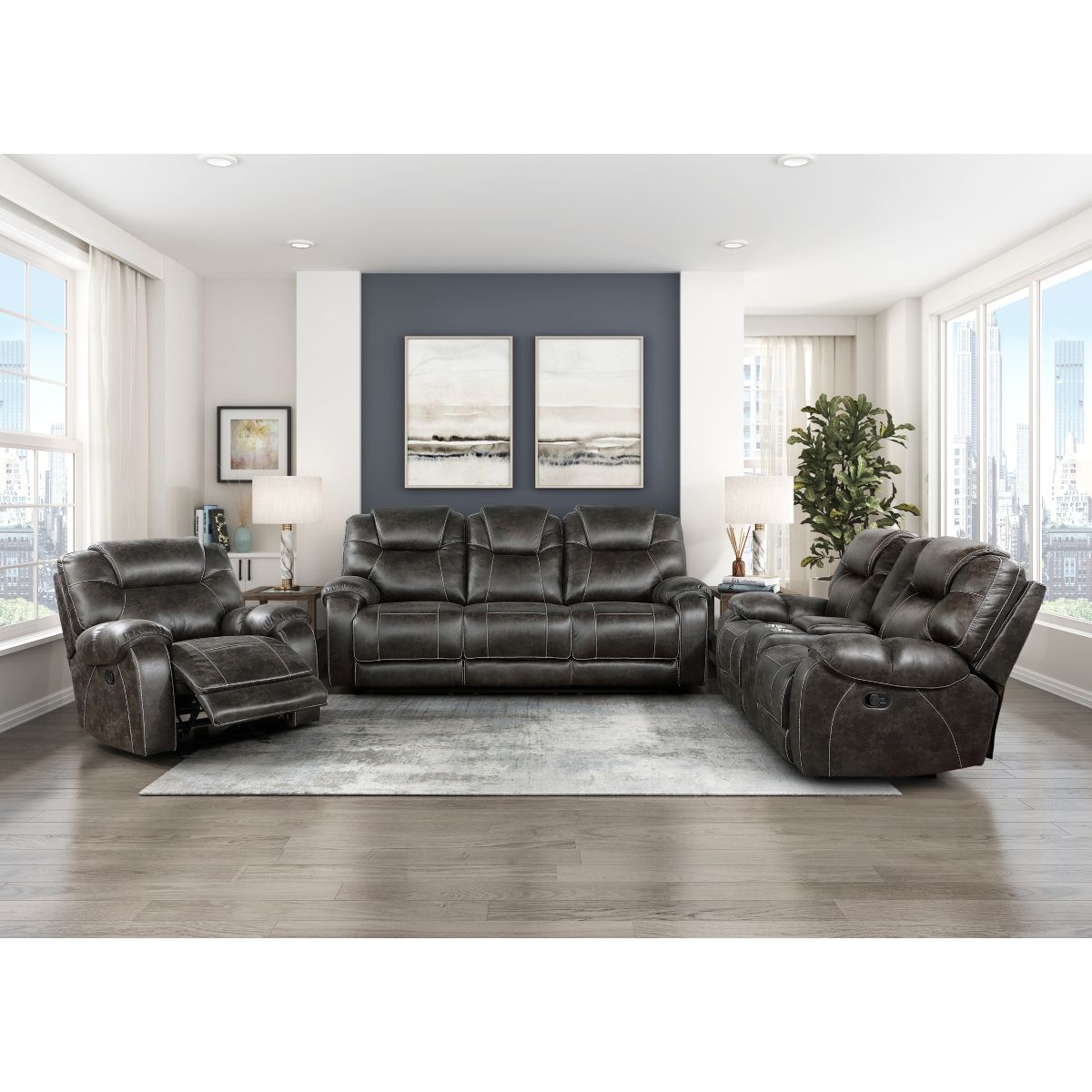 Gainesville - Double Reclining Sofa - Chocolate