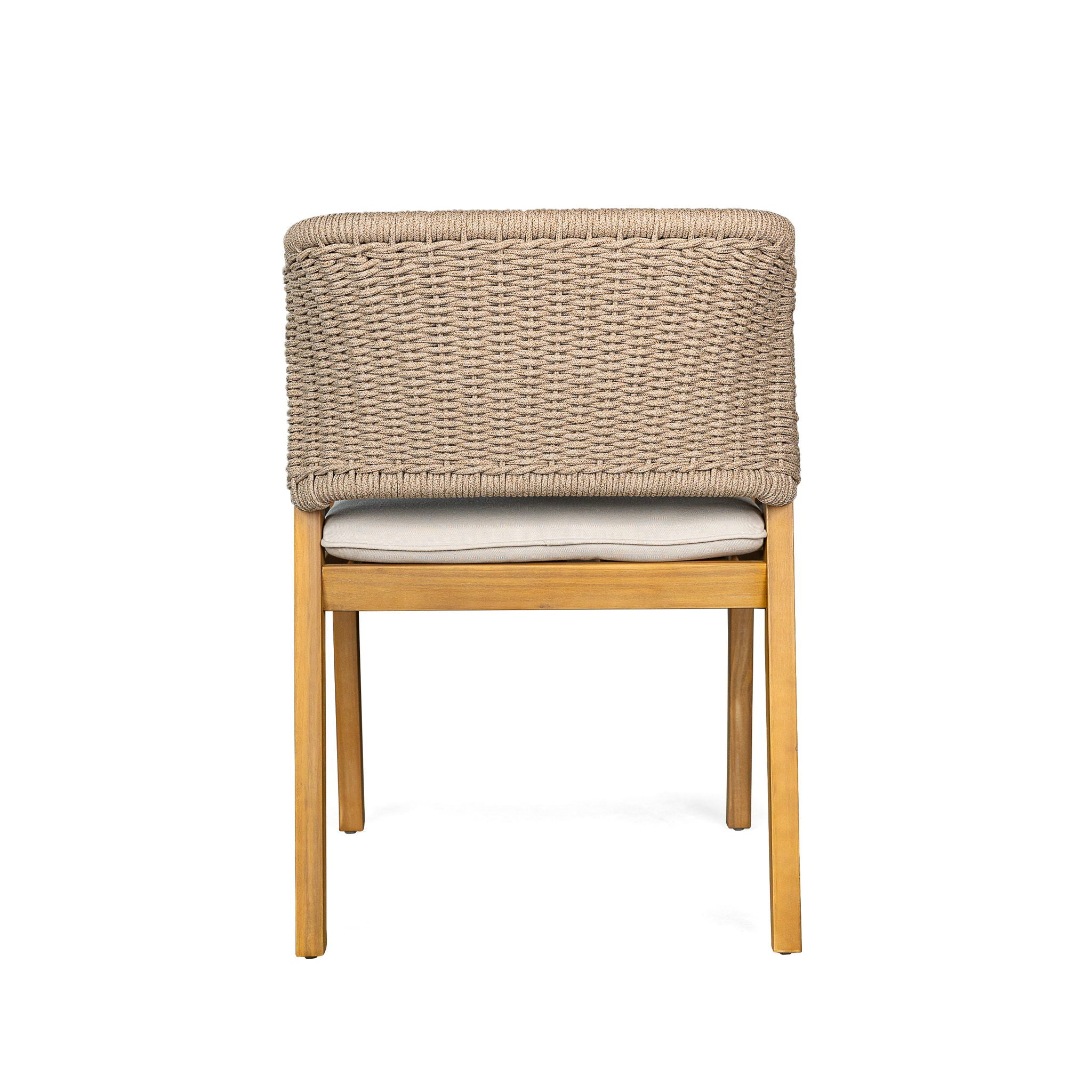 7 Piece Outdoor Dining Set With Rectangular Table And 6 Arm Chairs - Beige / Brown / Brown Mix / Light Teak